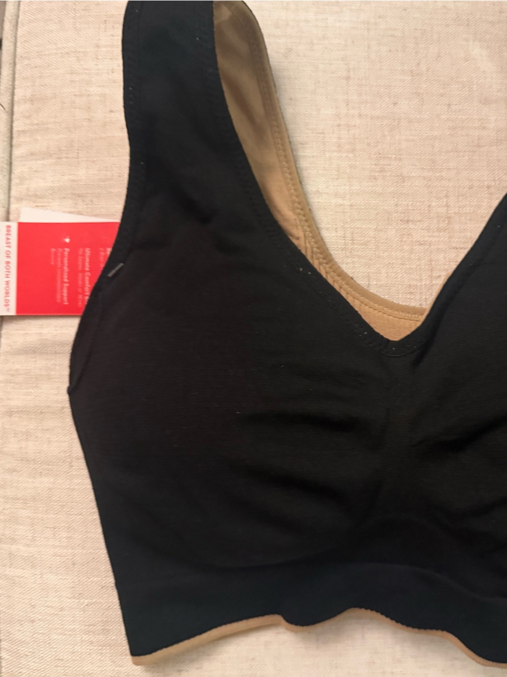 NEW SPANX Breast of Both Worlds Reversible Comfort Bra Black and Nude Beige - Picture 11 of 12